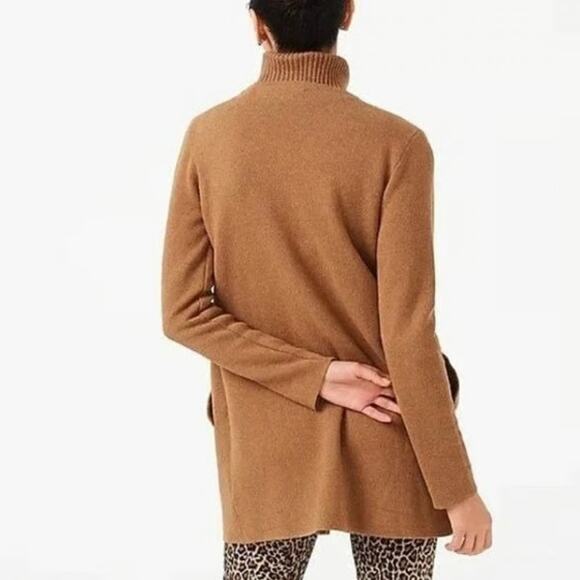 J. CREW Vanessa Open Front Longline Cardigan Sweater Camel Tan XS - Picture 2 of 9